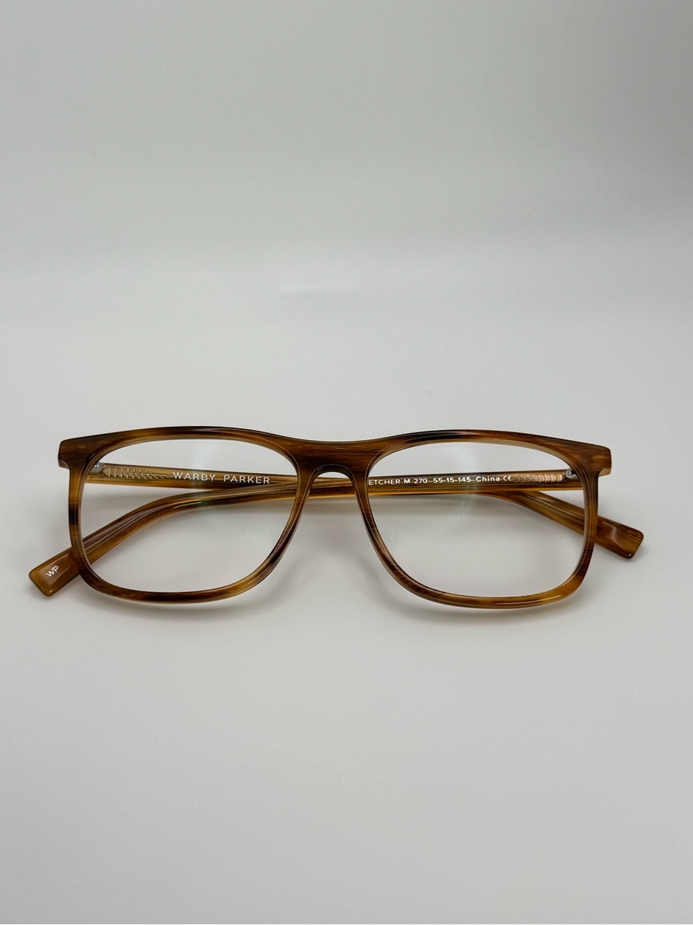 Warby Parker Fletcher M 270 Eyeglasses English Oak 55-15-140 Rectangular Frame